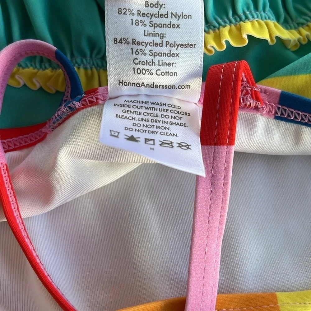 Hanna andersson rainbow striped skirted swimsuit
